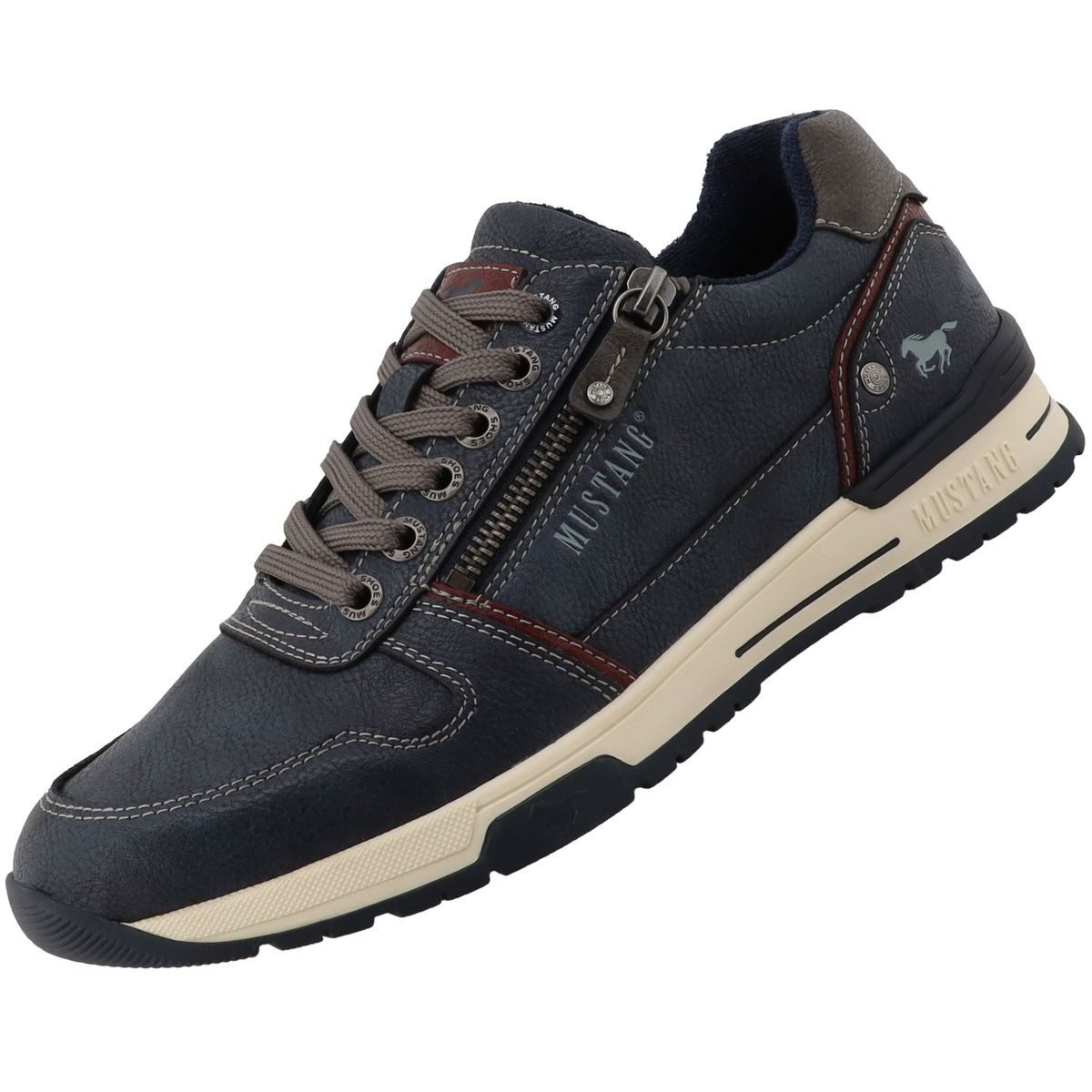 Mustang Shoes 26M0281006-navy Schnürschuh Moderner Schnürschuh mit praktischem Reißverschluss