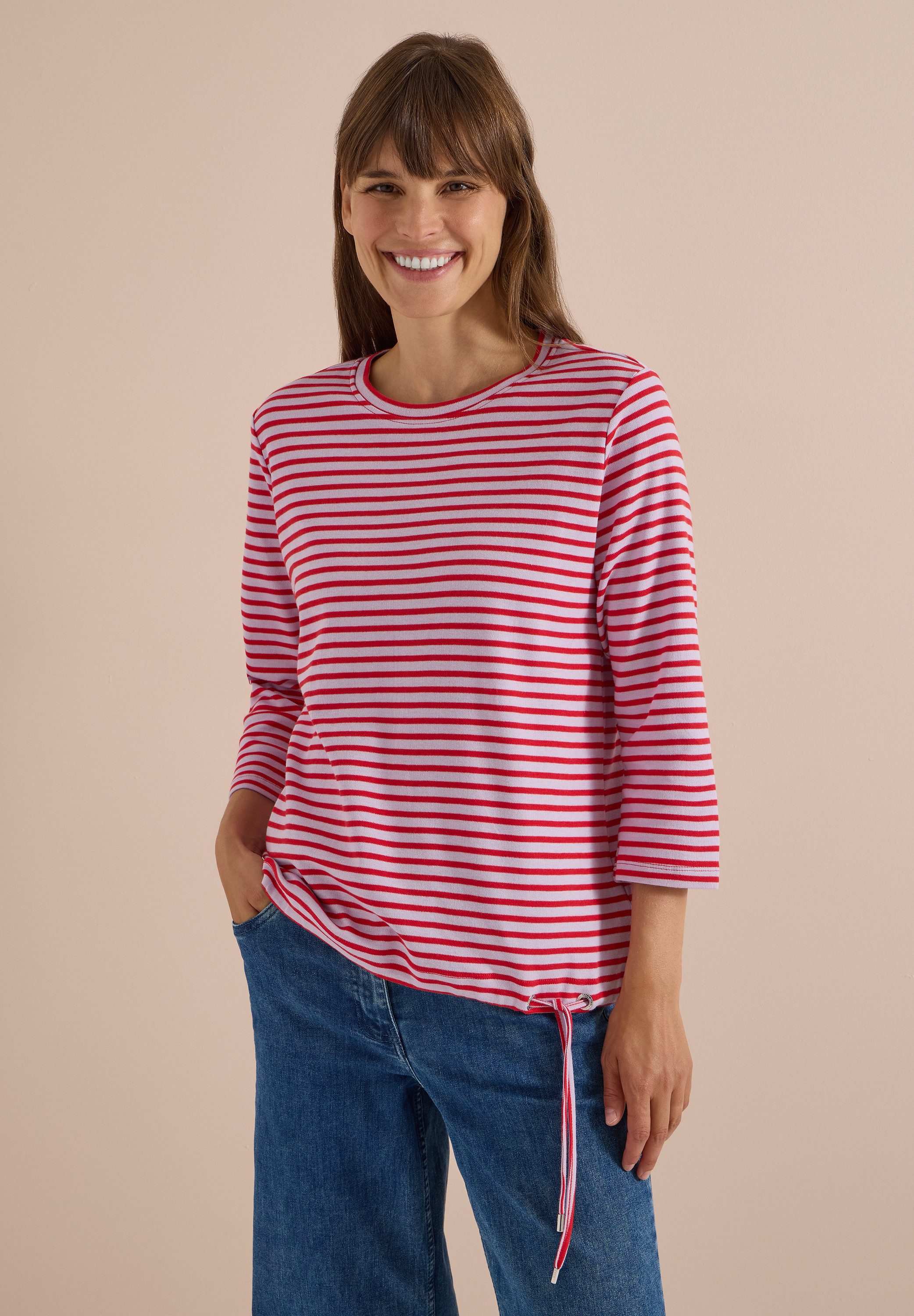 CECIL 3/4-Arm-Shirt aus reiner Baumwolle