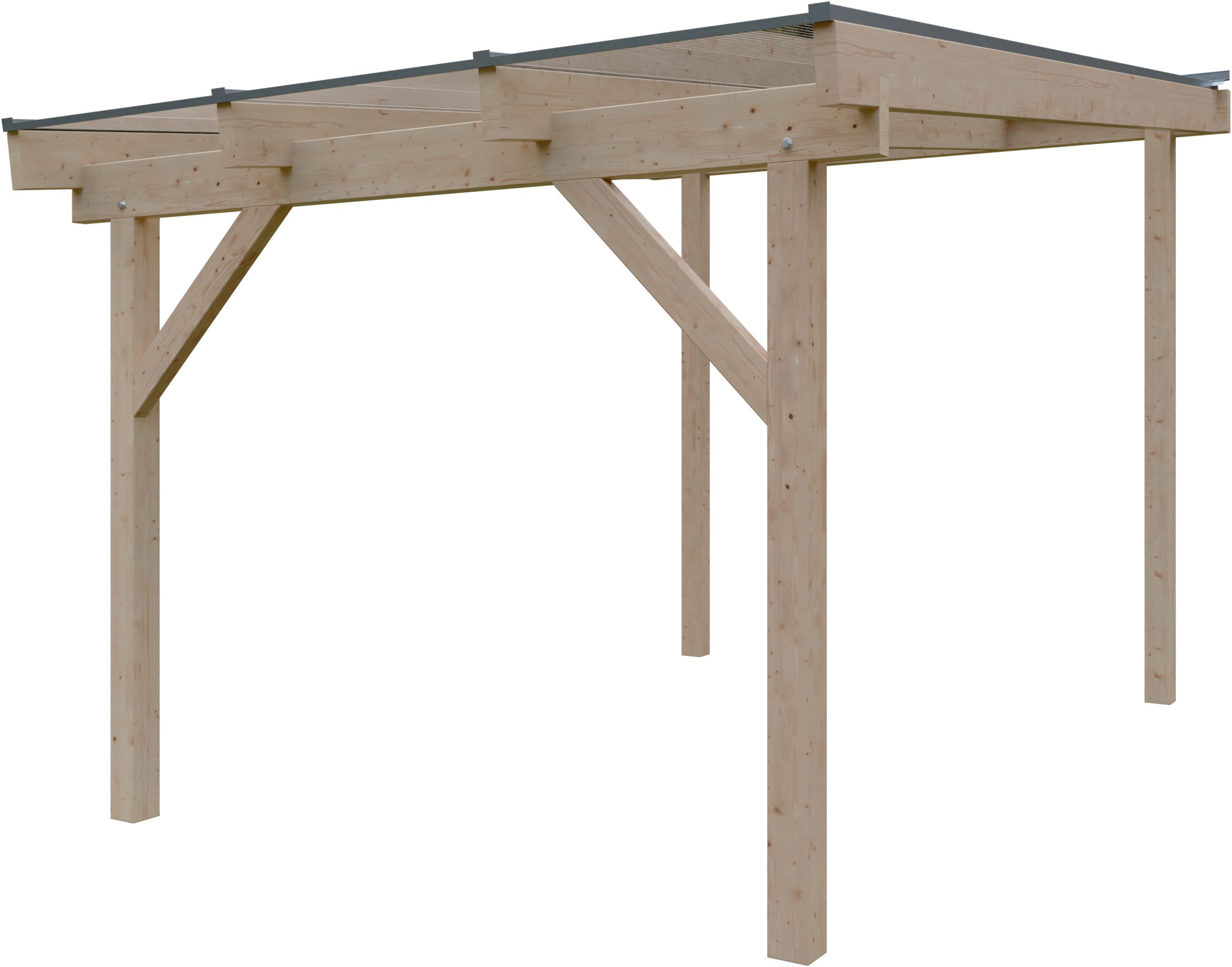 KONIFERA Terrassendach Atlas, BxT: 308,4x450 cm, Bedachung Hohlkammerplatten, Bausatz aus naturbel. Leimholz mit lichtdurchl. Polycarbonat-Pultdach