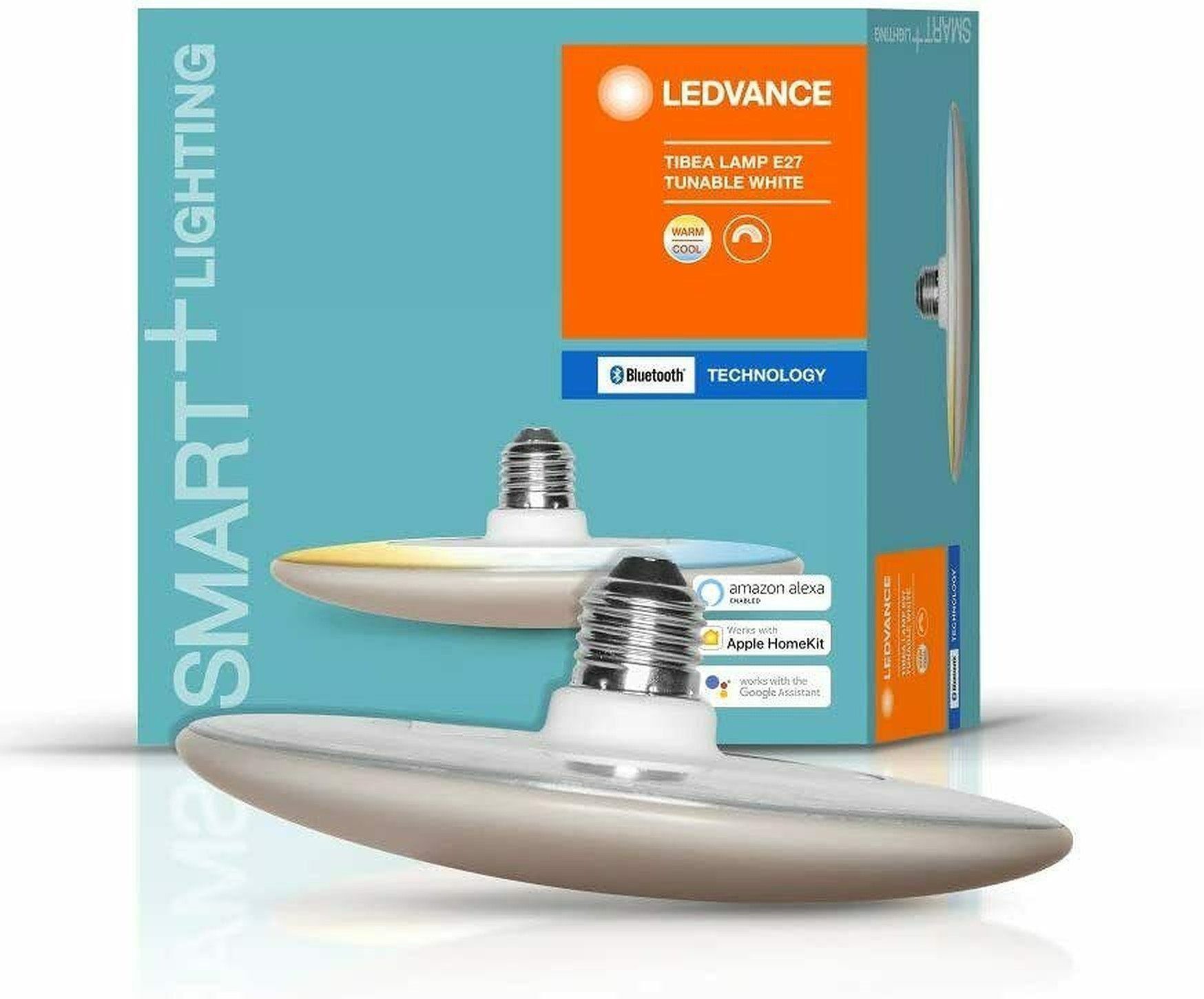 Ledvance LED Deckenleuchte Smarte LED TIBEA mit Bluetooth Mesh Technologie E27 dimmbar, LED fest integriert, warmweiss, kaltweiss, mit Bluetooth Mesh Technologie, Steuerbar mit Google, Alexa und Apple