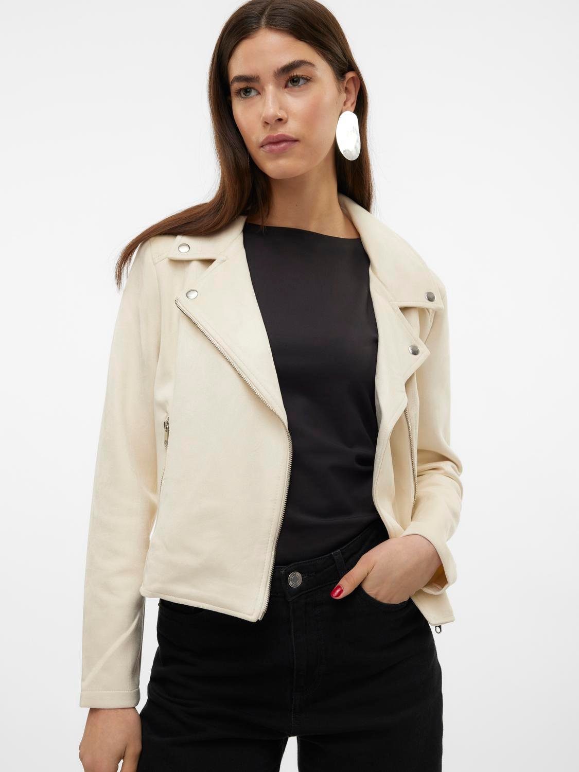Vero Moda Bikerjacke VMJOSE SHORT FAUX SUEDE JACKET GA NOOS mit asymetrisch günstig online kaufen