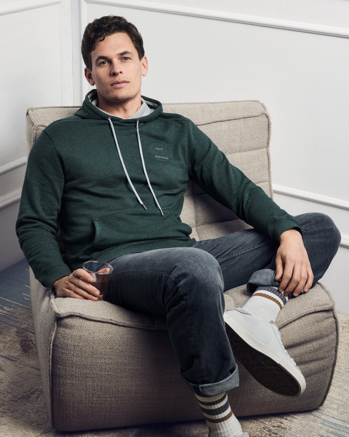 Hajo Hoodie Sweathoodie mit Kängurutaschen in French Terry-Ware