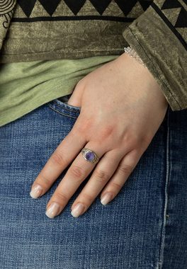 mantraroma Silberring 925er Silber mit Amethyst