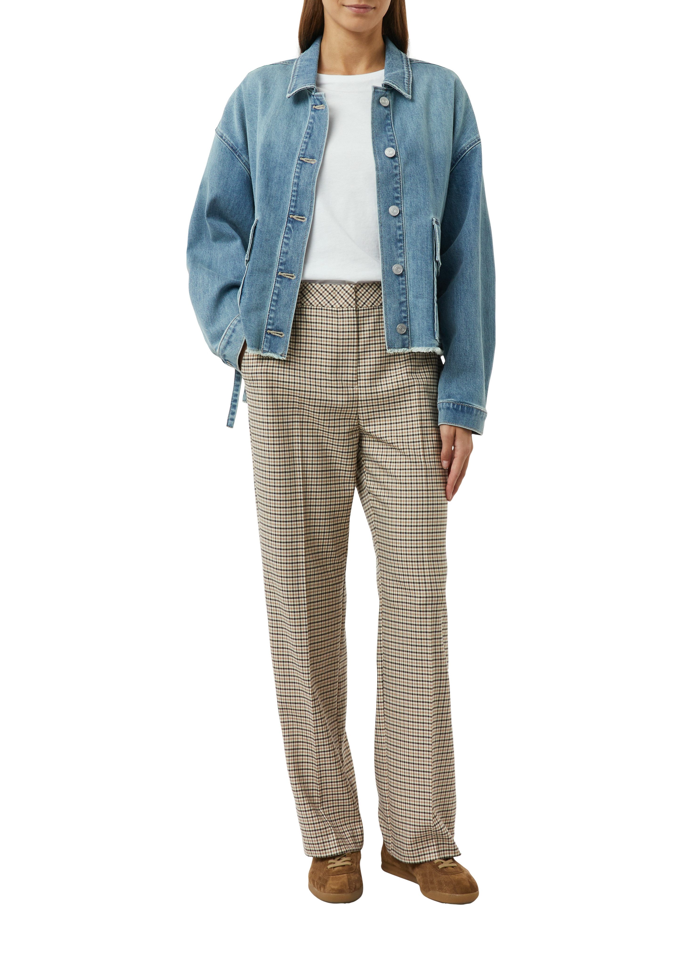 comma Stoffhose mit Karo Muster günstig online kaufen