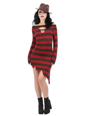 Smiffys Kostüm Freddy Krueger Kostümkleid für Frauen, Traumhaftes Kleid im Stil von Nightmare on Elm Street