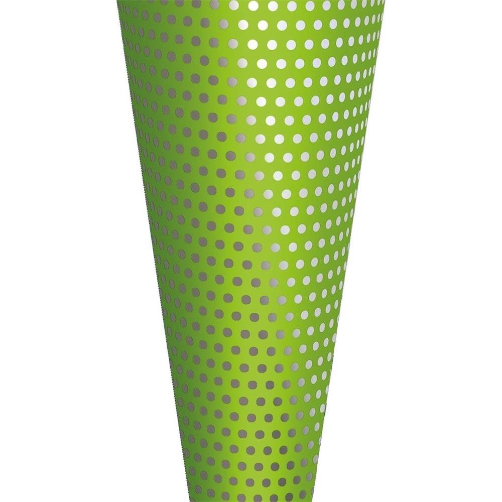 Basteltüte Grün-Punkte Filz-Verschluss Schultüte 70 Folie Roth Zuckertüte Rot(h)-Spitze rund cm,