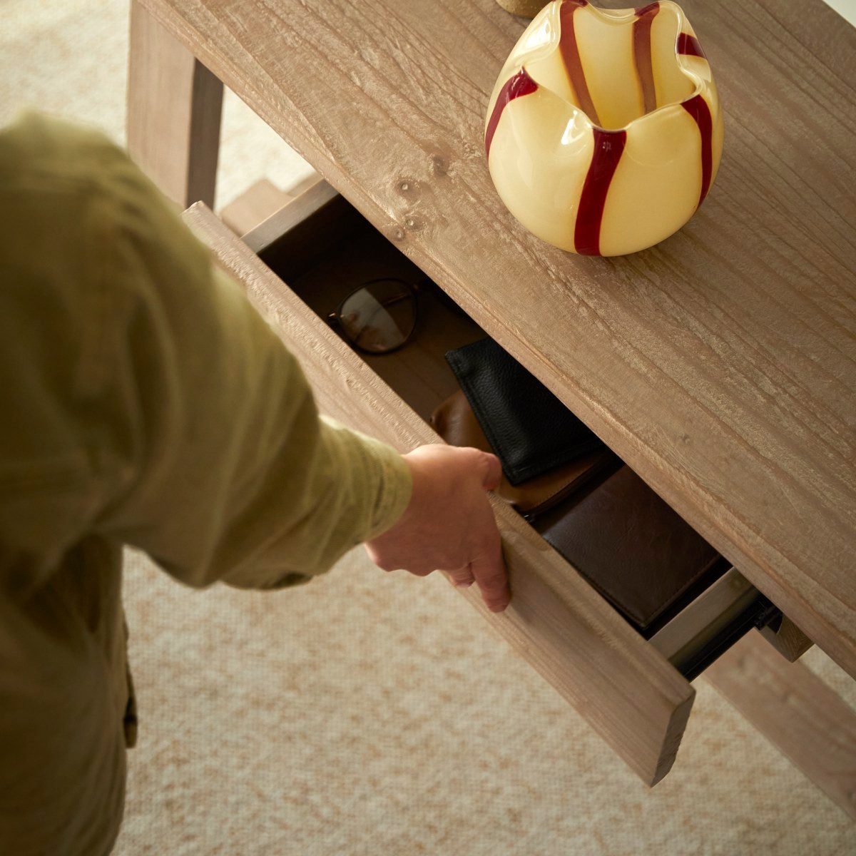 Tikamoon Konsolentisch Konsole aus recycelter massiver Kiefer Abby
