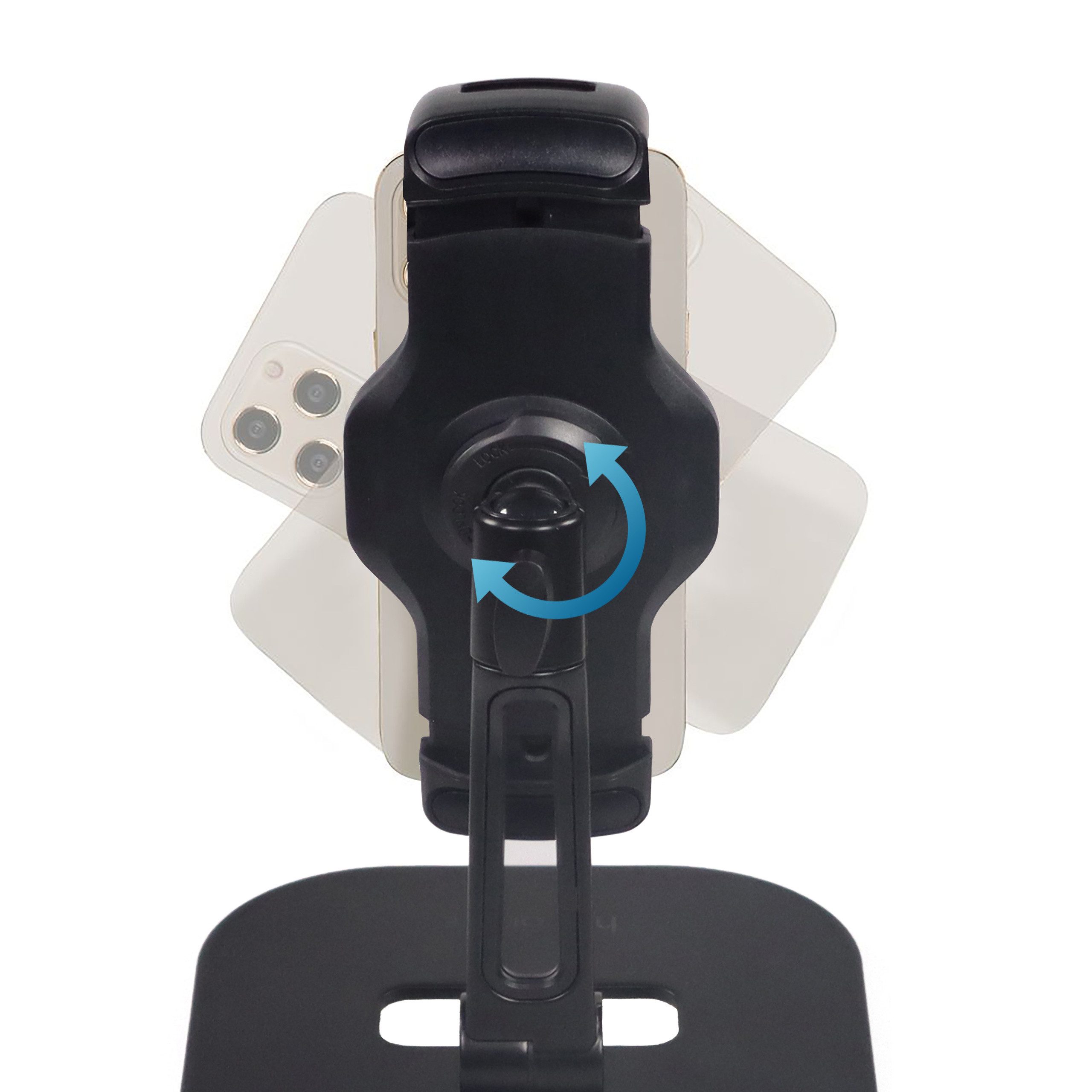hjh OFFICE Handy-Halterung Handy & Tablet Halterung Flexmobi Iv, (bis 12.9 Zoll, stabil, Halterungsarm um 360° drehbar und 180° neigbar)