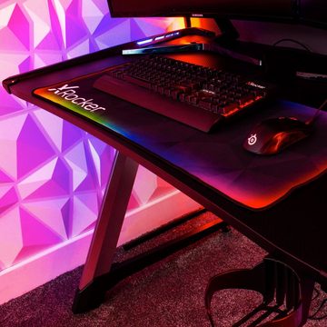X Rocker Schreibtisch Lynx Carbon Gaming Tisch mit LED-Beleuchtung