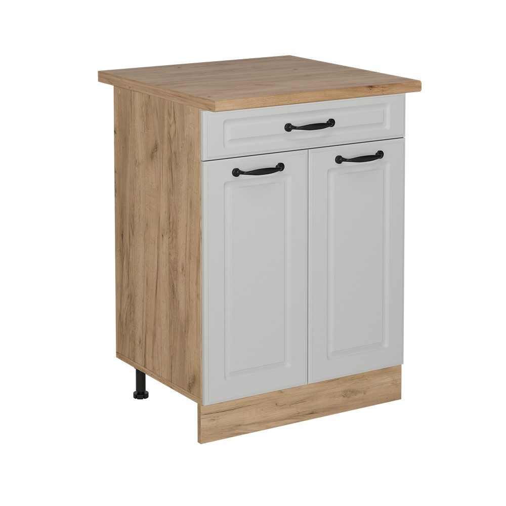 Vicco Unterschrank R-Line, Weiß Landhaus/Goldkraft Eiche, günstig online kaufen