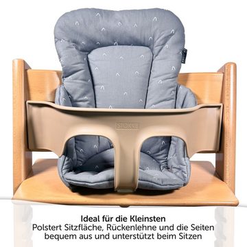 LaLoona Hochstuhlauflage Curves - Grau, Sitzverkleinerer für Hochstuhl Stokke Tripp Trapp - Baby Sitzpolster