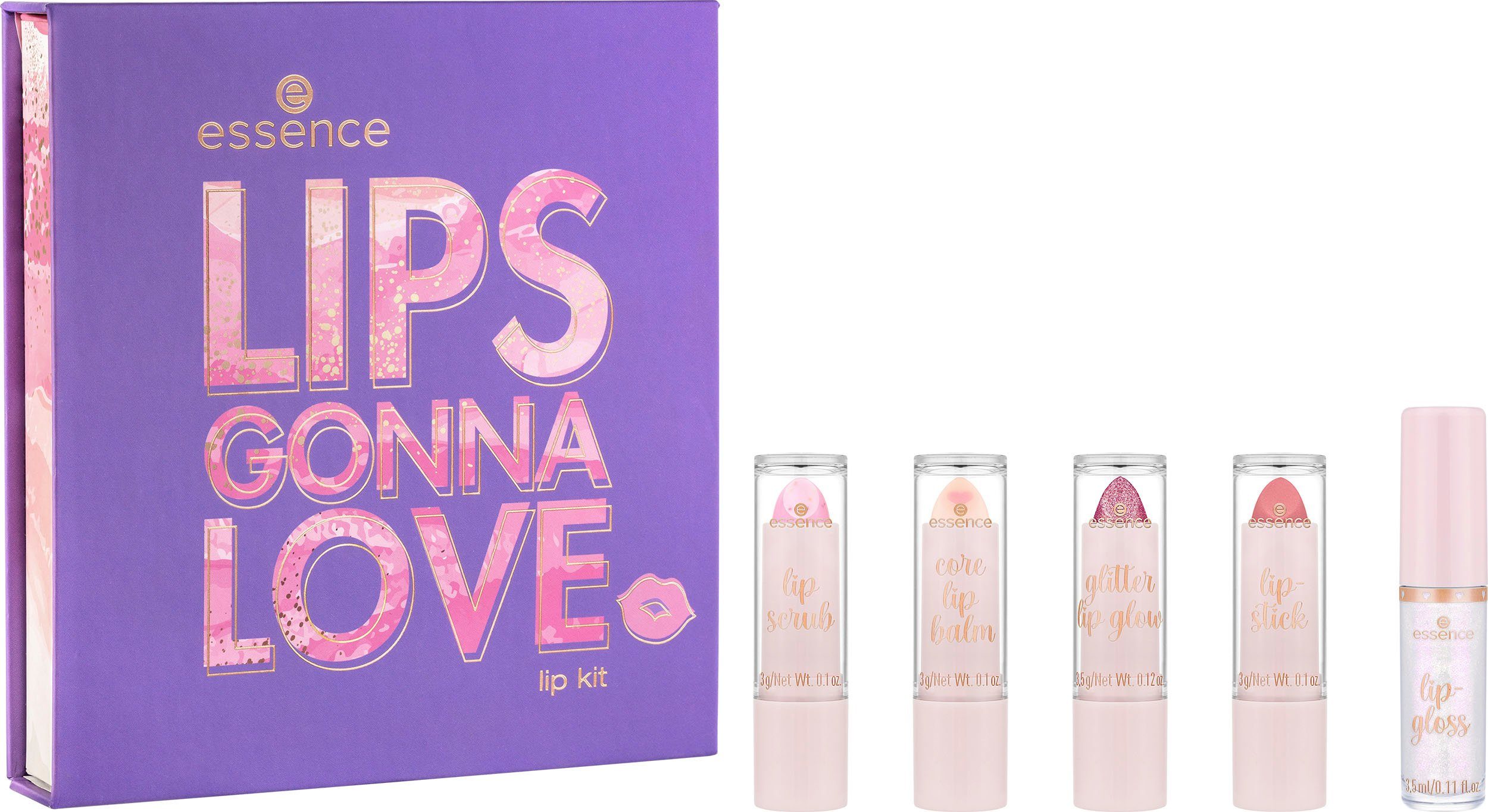 Essence Lippenstift-Set LIPS GONNA LOVE lip kit 01, 5-tlg.