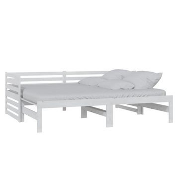 furnicato Bett Tagesbett Ausziehbar Weiß Kiefer Massivholz 2x(90x200) cm