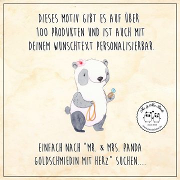 Mr. & Mrs. Panda Grußkarte Goldschmiedin Herz - Weiß - Geschenk, Schmuckwarenhändlerin, Hochzeit, Hochwertiger Karton