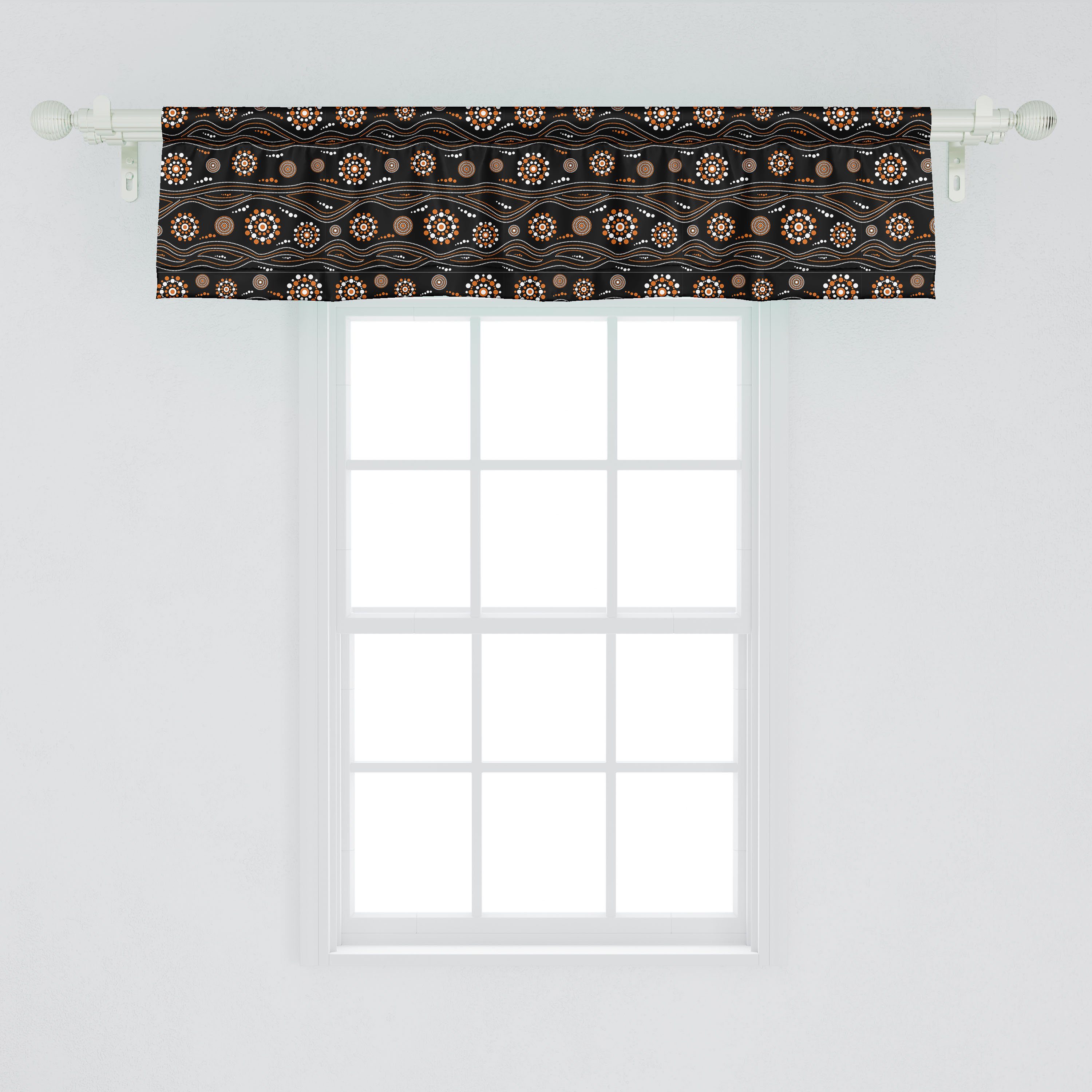 Dekor mit Wellen Vorhang Abstrakt Dots Stangentasche, Scheibengardine für Volant Küche Microfaser, Schlafzimmer und Abakuhaus, Aboriginal