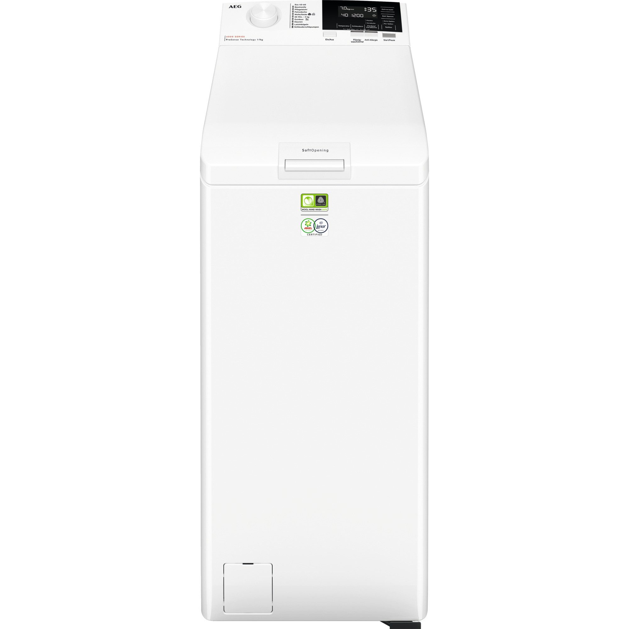 AEG Waschmaschine Toplader 6000 ProSense® LTR6A60370, 7 kg, 1300 U/min, Anti-Allergie-Programm: Entfernt zuverlässig Viren und Bakterien