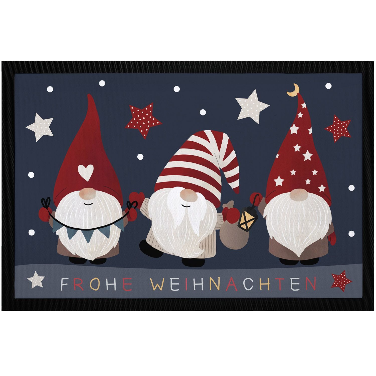 MoonWorks Fußmatte Fußmatte Frohe Weihnachten Wichtel Sterne Wintermotiv Gn günstig online kaufen