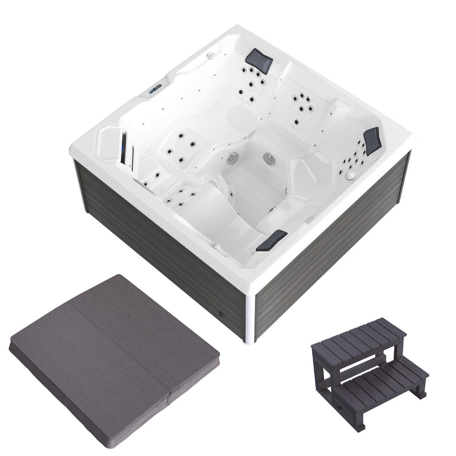 TroniTechnik Whirlpool Outdoor Whirlpool PANAREA weiß 210x210, (inkl. Therm günstig online kaufen