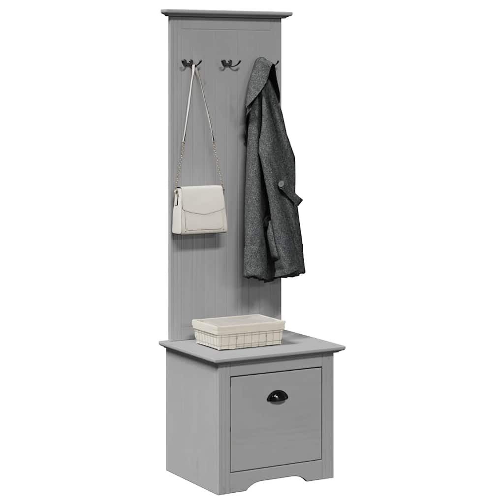 vidaXL Sitzbank Flurschrank mit Haken BODO Grau 50x40x157 cm