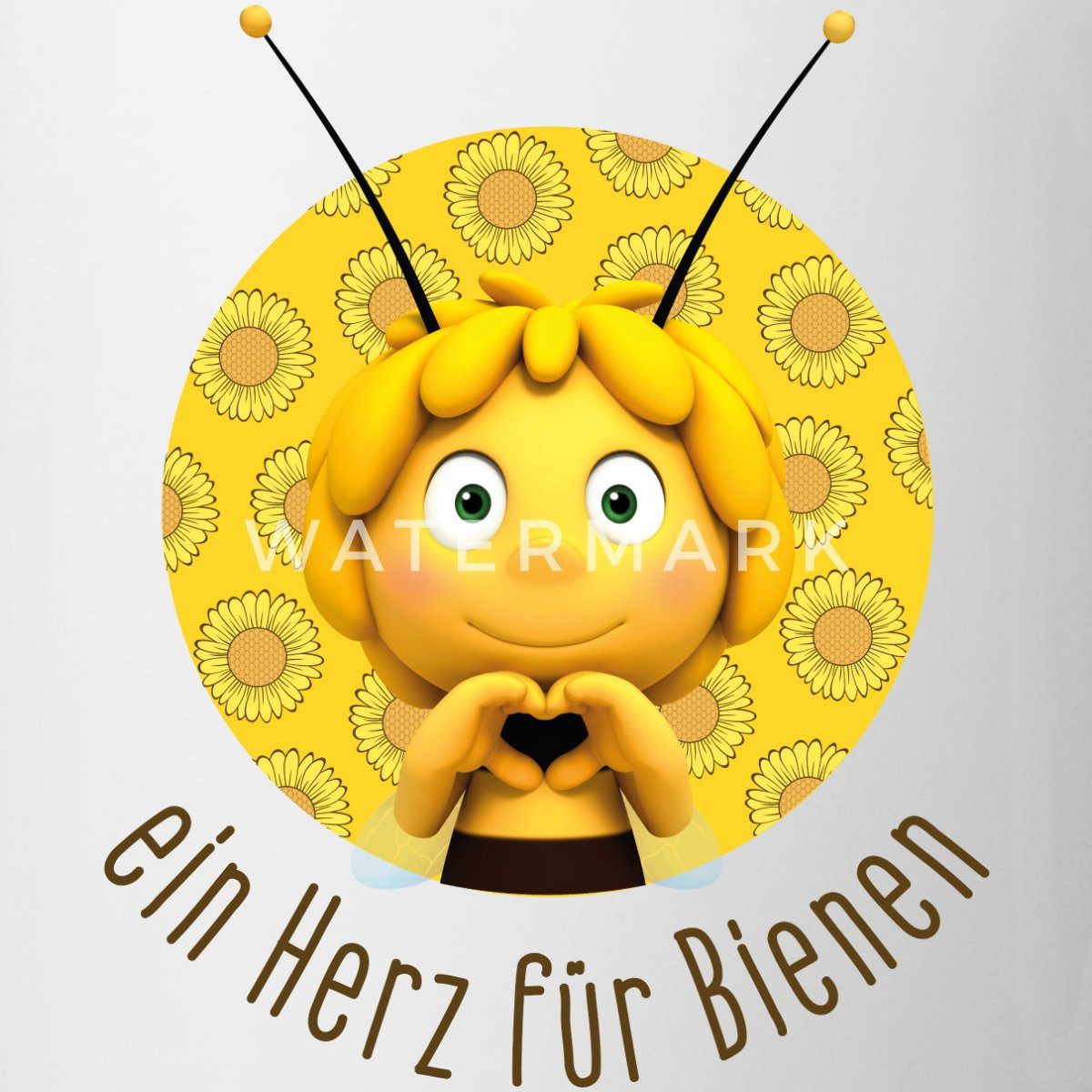 Spreadshirt Tasse Biene Maja Ein Herz Für Bienen Tasse, Keramik