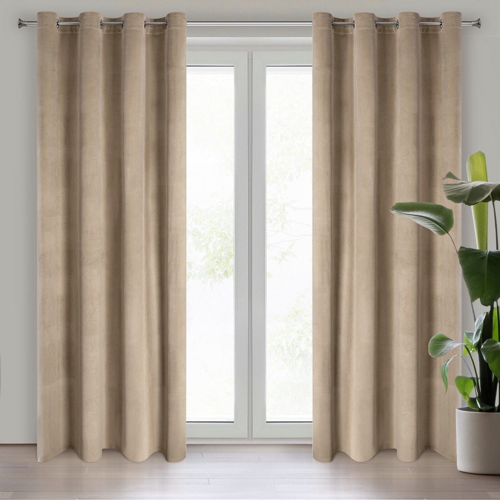 Eurofirany Vorhang VELVET (2 St), Ösen, blickdicht, Samt, 2er-Set Ösenschal günstig online kaufen