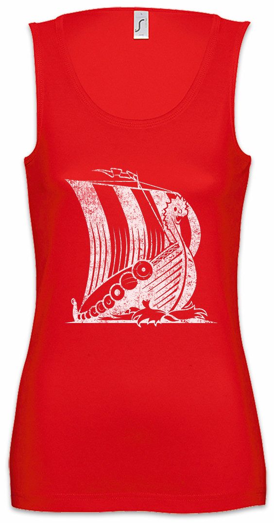 Urban Backwoods Tanktop Viking Ship V Ärmelloses Damen T-Shirt Boot Drachenboot Wikinger Vikings Runes Walhalla Odin