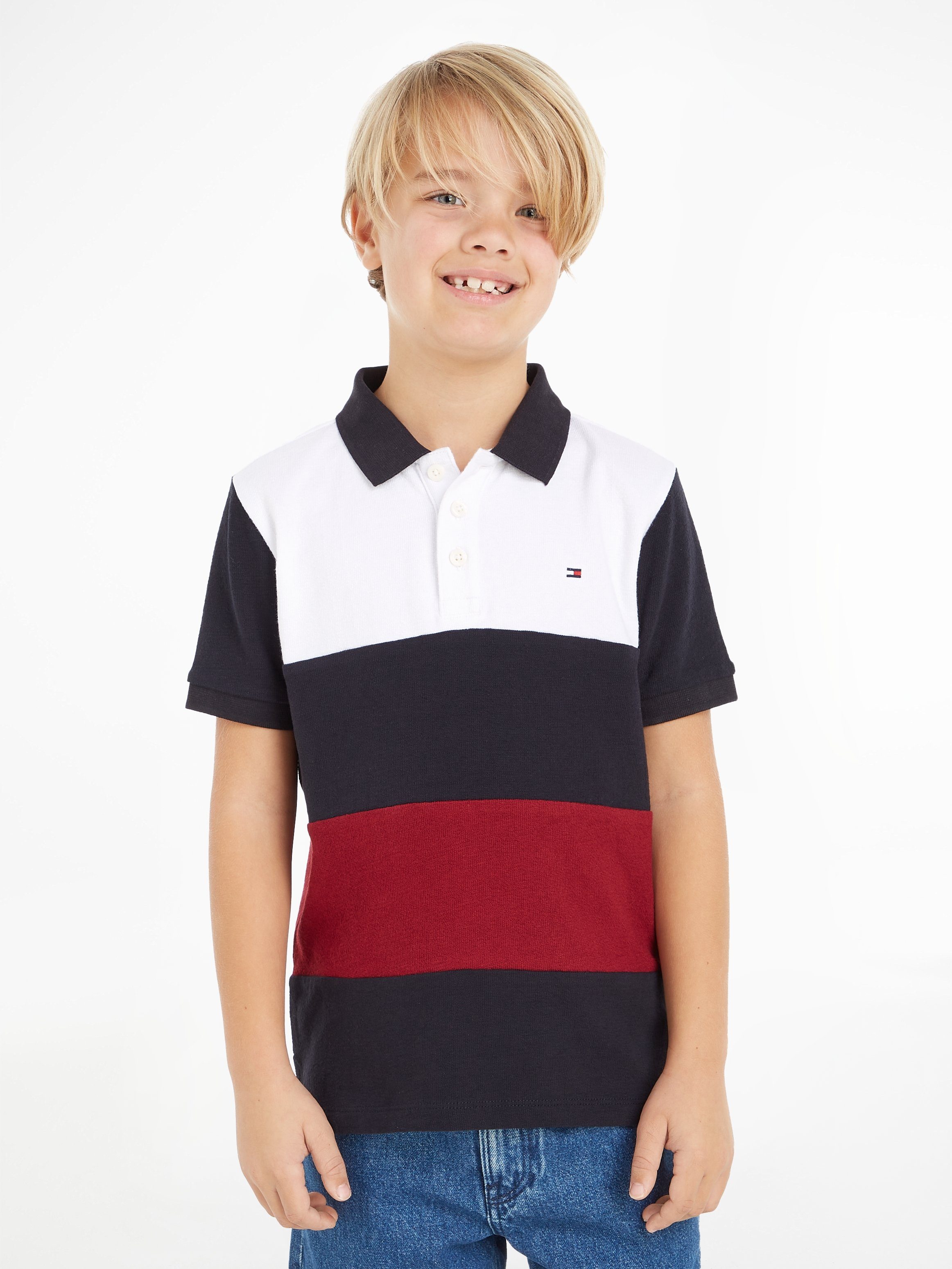 STRIPE in Farben CLRBLOCK Hilfiger Streifen den POLO S/S mit typischen Poloshirt Hilfiger GLOBAL Tommy