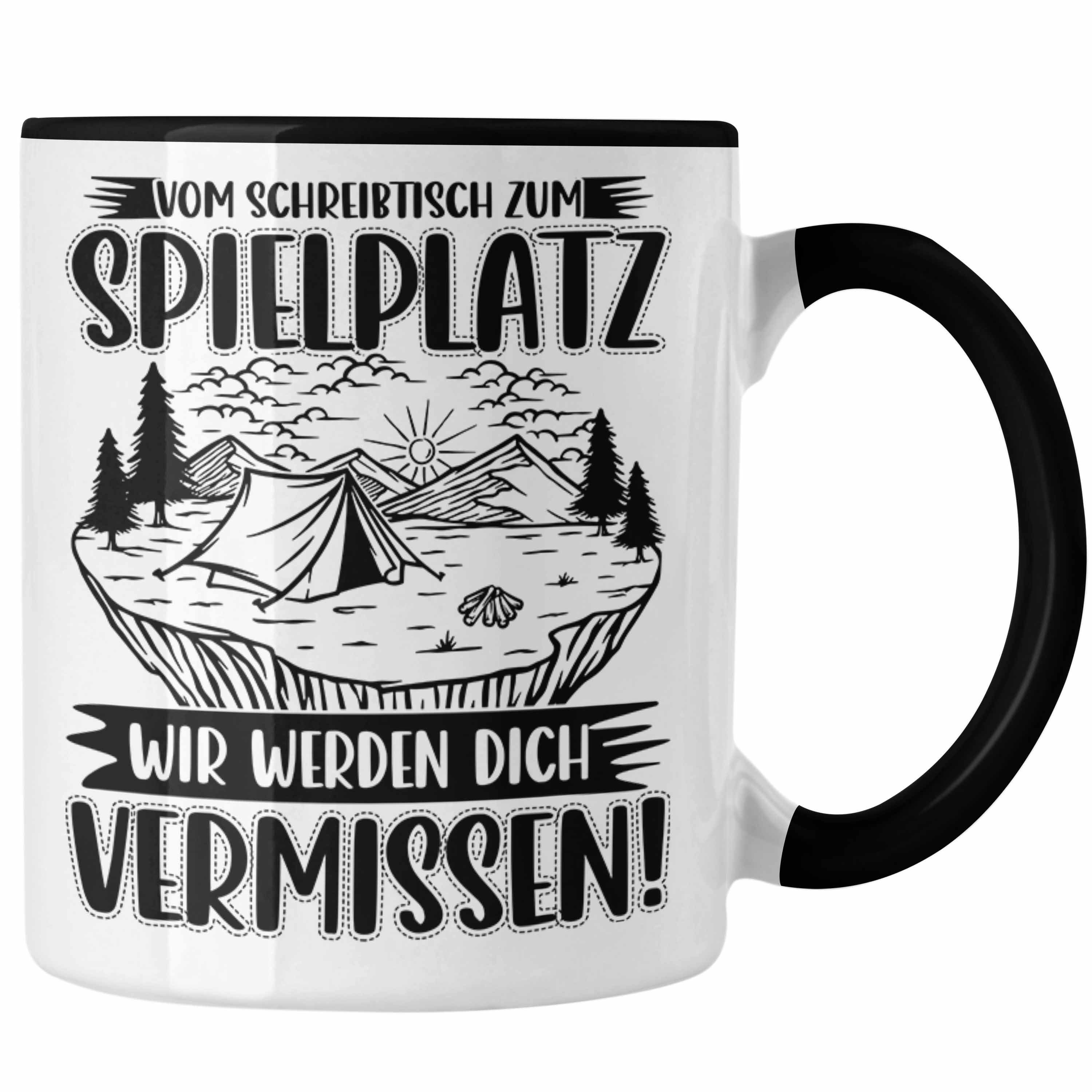 Trendation Tasse Mutterschutz Tasse Geschenk Kollegi Mutterschutz Kaffeetasse Schwarz Abschied