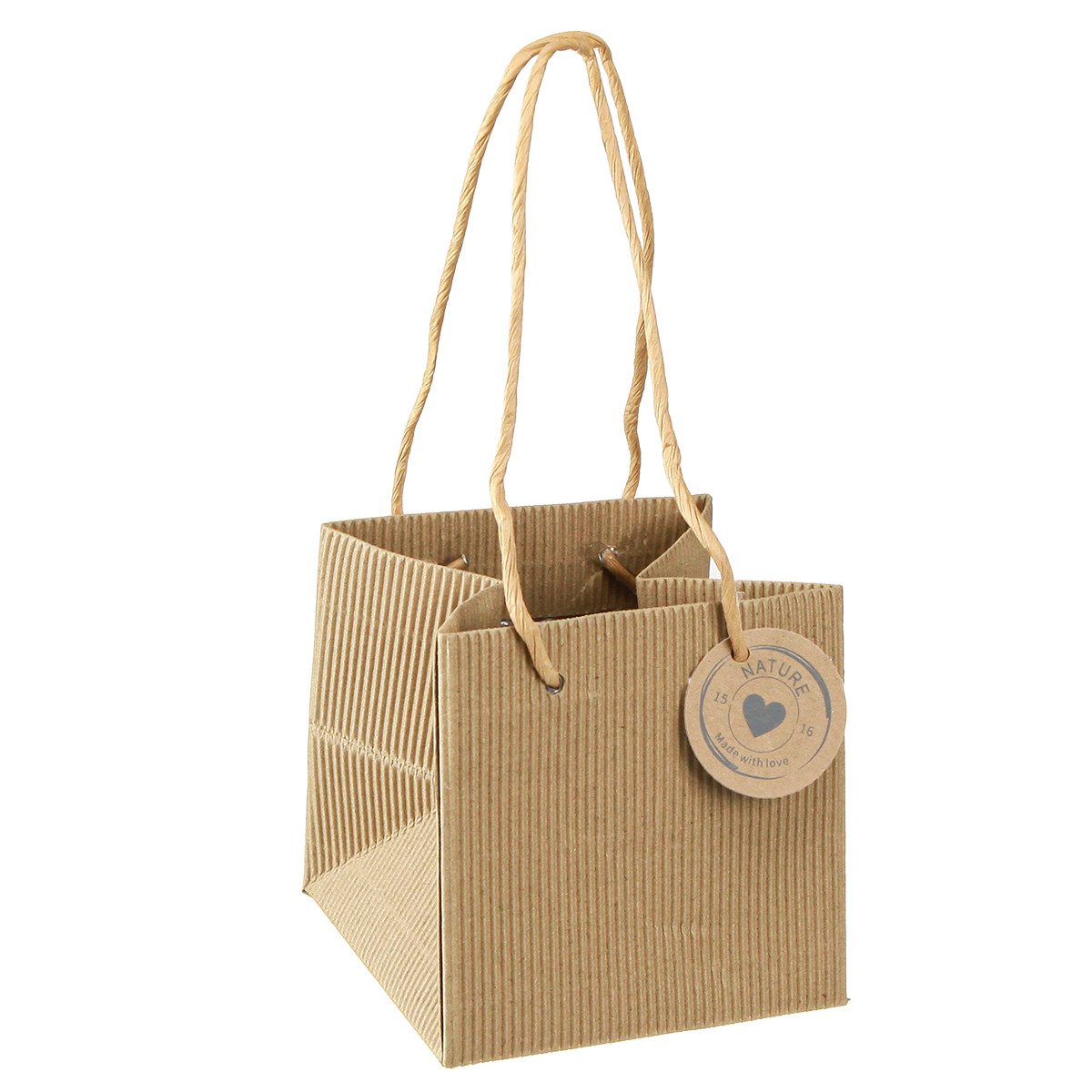 Florists Products Tragetasche Papier Blumentopf Pflanztasche Natur Folie 10,5cm 10 Stk, 10 Stück