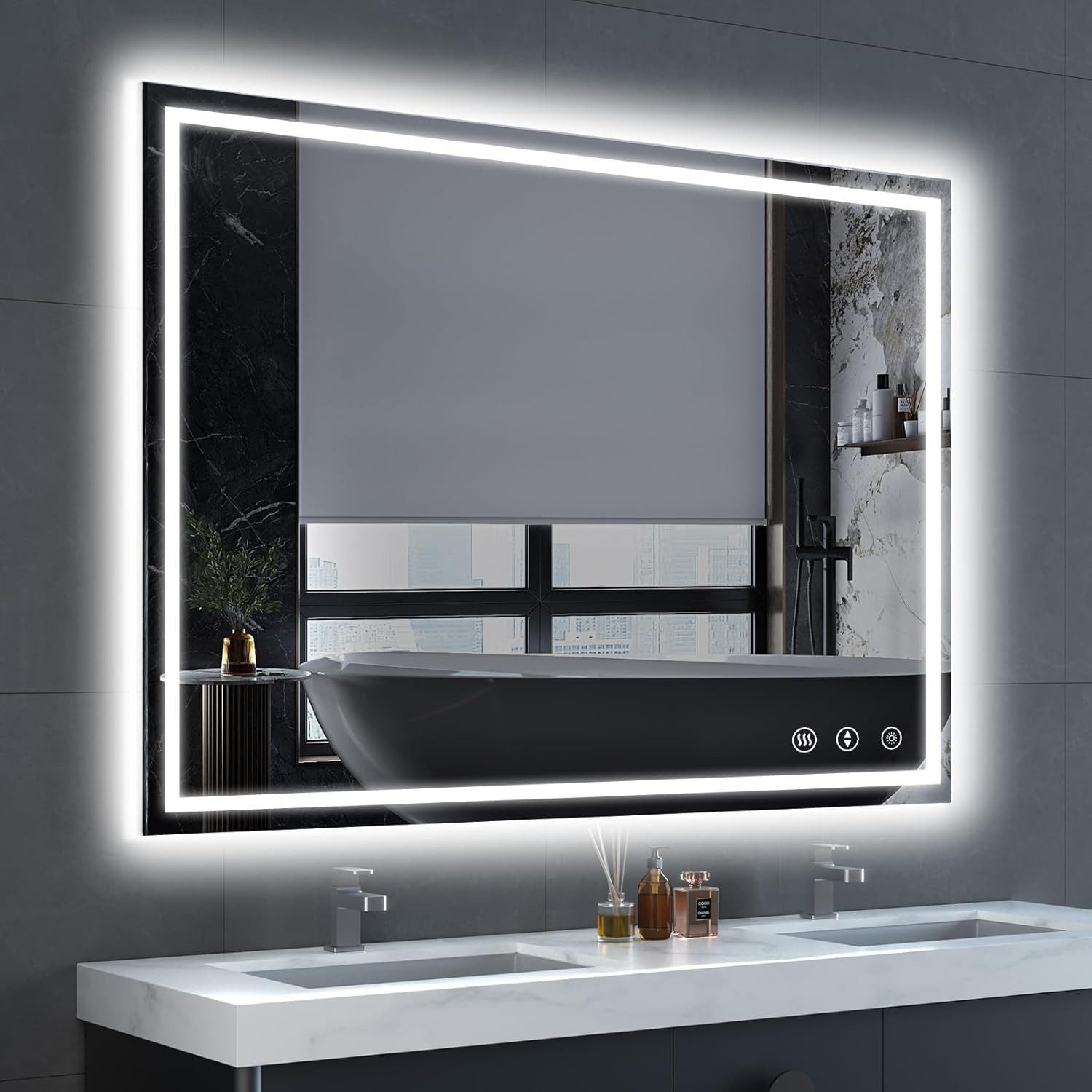 YOLEO Badspiegel LED-Spiegel für Badezimmer mit Front- und Hintergrundbeleu günstig online kaufen