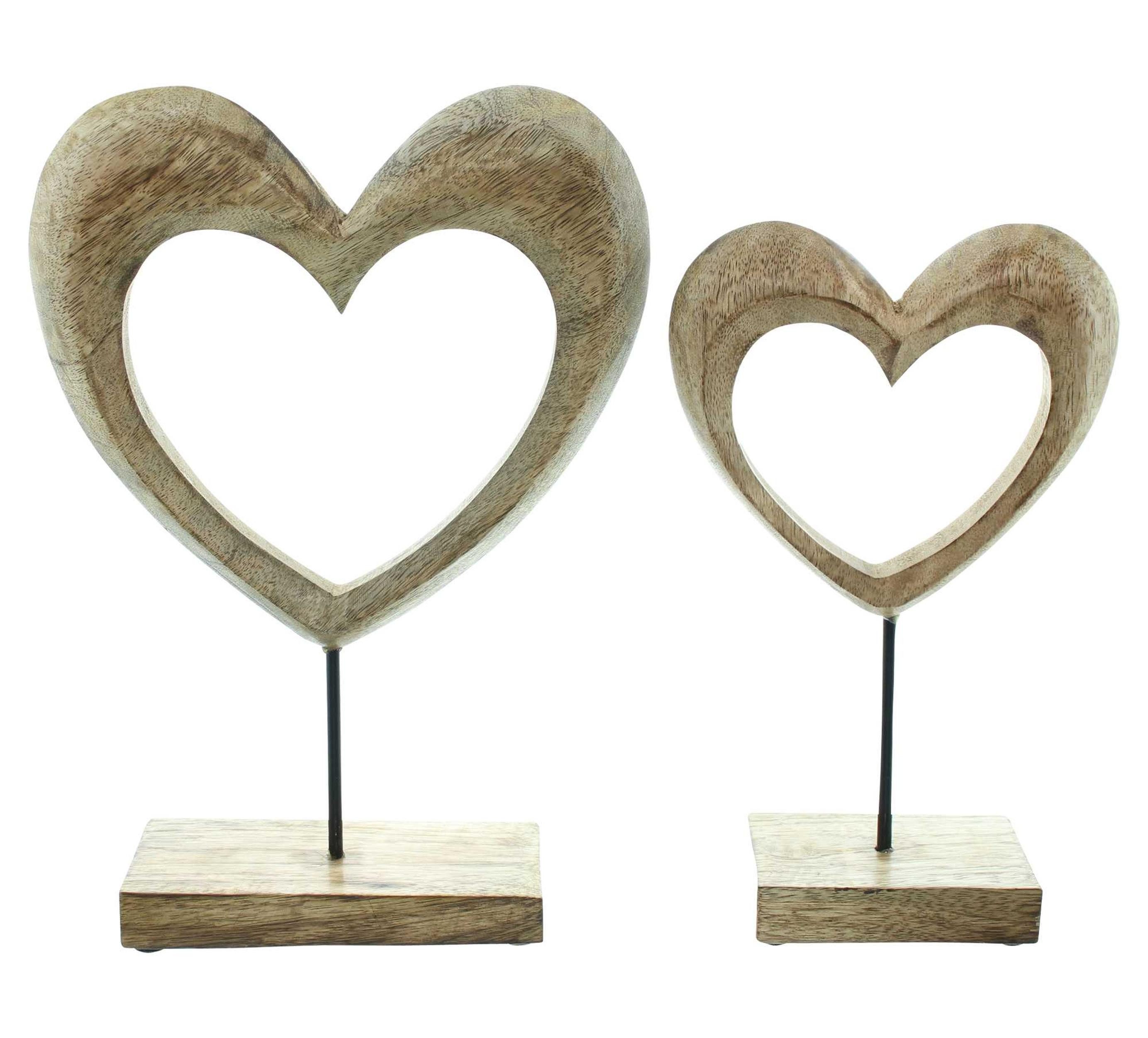 Dekoobjekt Holzdeko "Herz", 2er Set