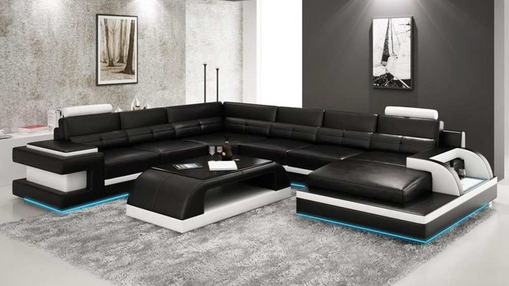 JVmoebel Wohnlandschaft Ecksofa mit USB-Anschluss und modernem Polsterdesign, Made in Europa