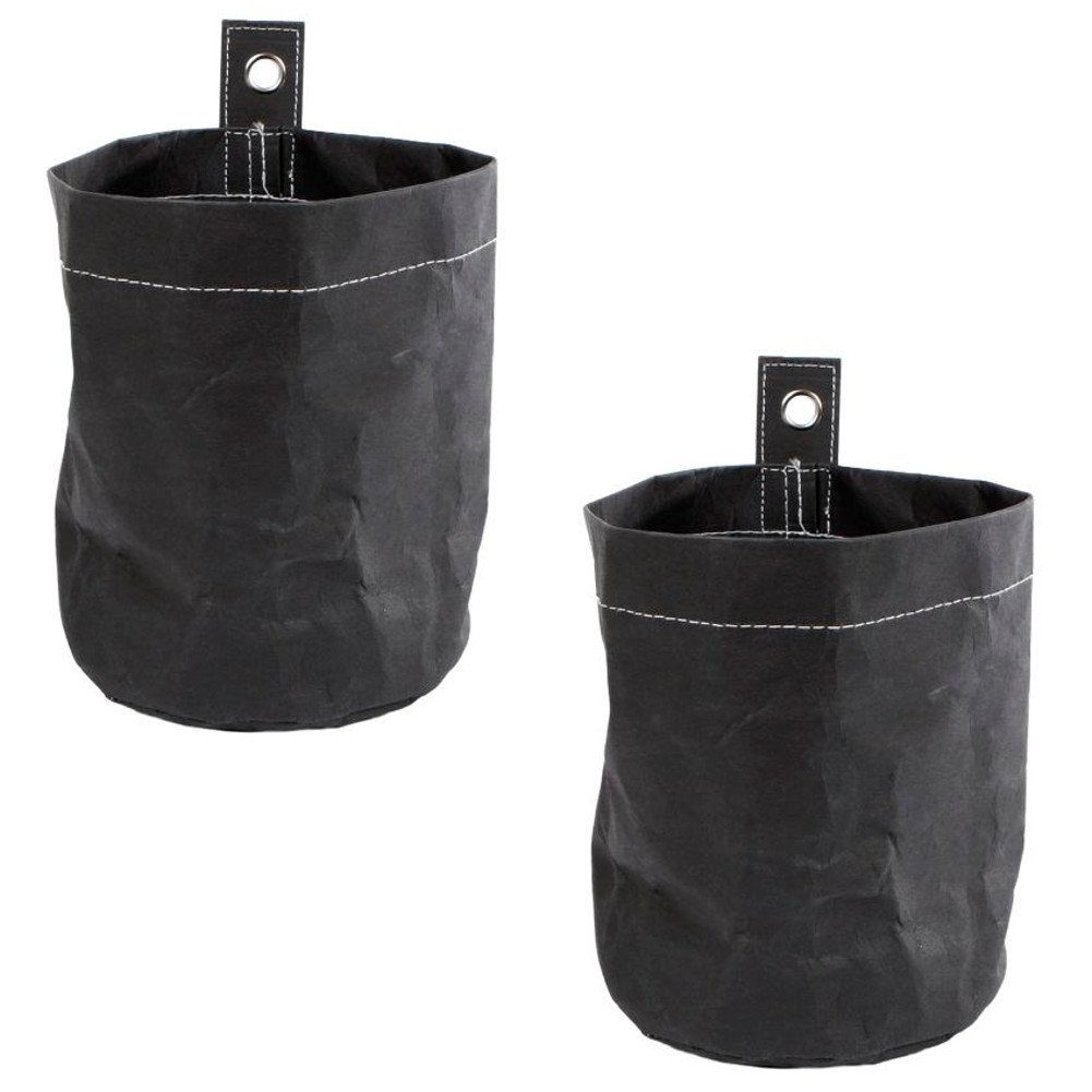 Pflanzschale schwarz Hängeblumentopf (2 Blumenübertopf Home St), zum Beutel 2er Hängen Pflanzgefäße Papierblumentopf Blumentopf Set hängend Macosa Wanddeko Kraftpapier