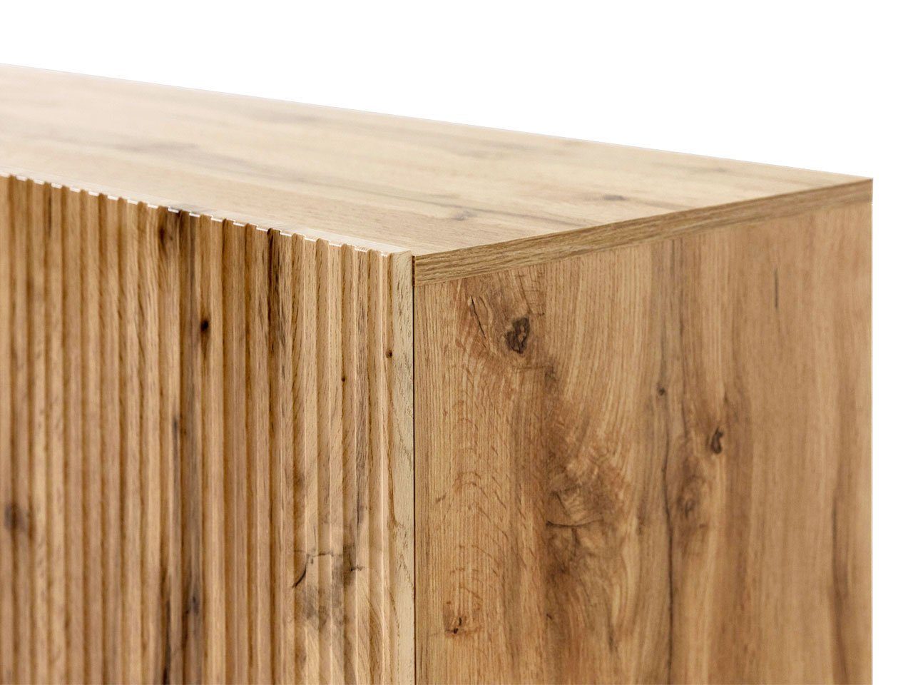 MIRJAN24 TV-Schrank Vamos 200 (mit 4 Türen) schwarze Beine, Fronten gefräst