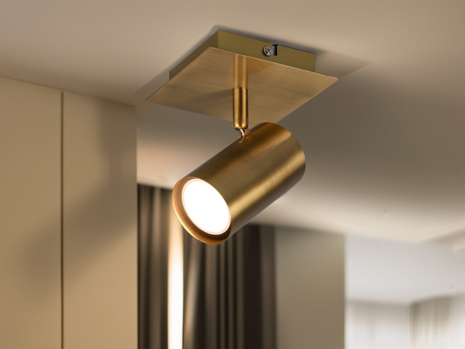 TRIO Leuchten LED Wandstrahler Spot schwenkbar Höhe 12cm inkl. GU10 LED, dimmbar, LED wechselbar, Warmweiß, kleine innen Wand-Leuchte, Strahler für Wohnzimmer & – Bild 5 von 5