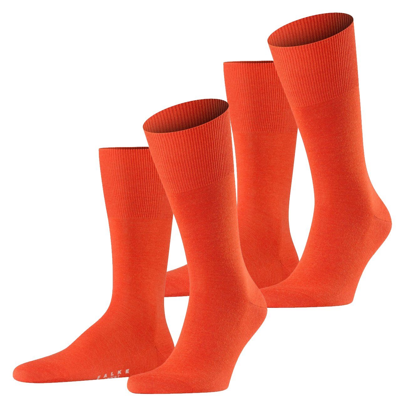 (2-Paar) FALKE Langsocken Pack (8095) 2 Paar Wollmischung Socken aus Falke Herren Ziegel Airport 2er