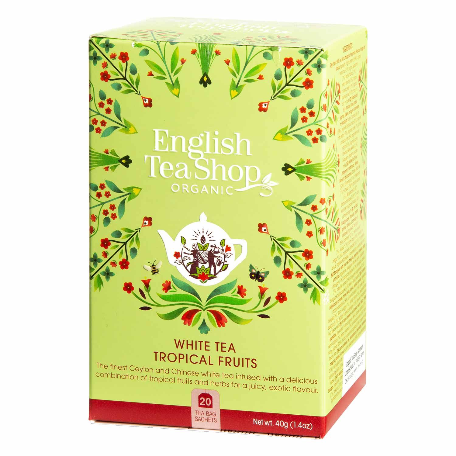 English Tea Shop Tee Weißer Tee Tropische Früchte, BIO, 20 Teebeutel, Exotisch. Fruchtig. Wir ein "Kurzurlaub in der Tasse".