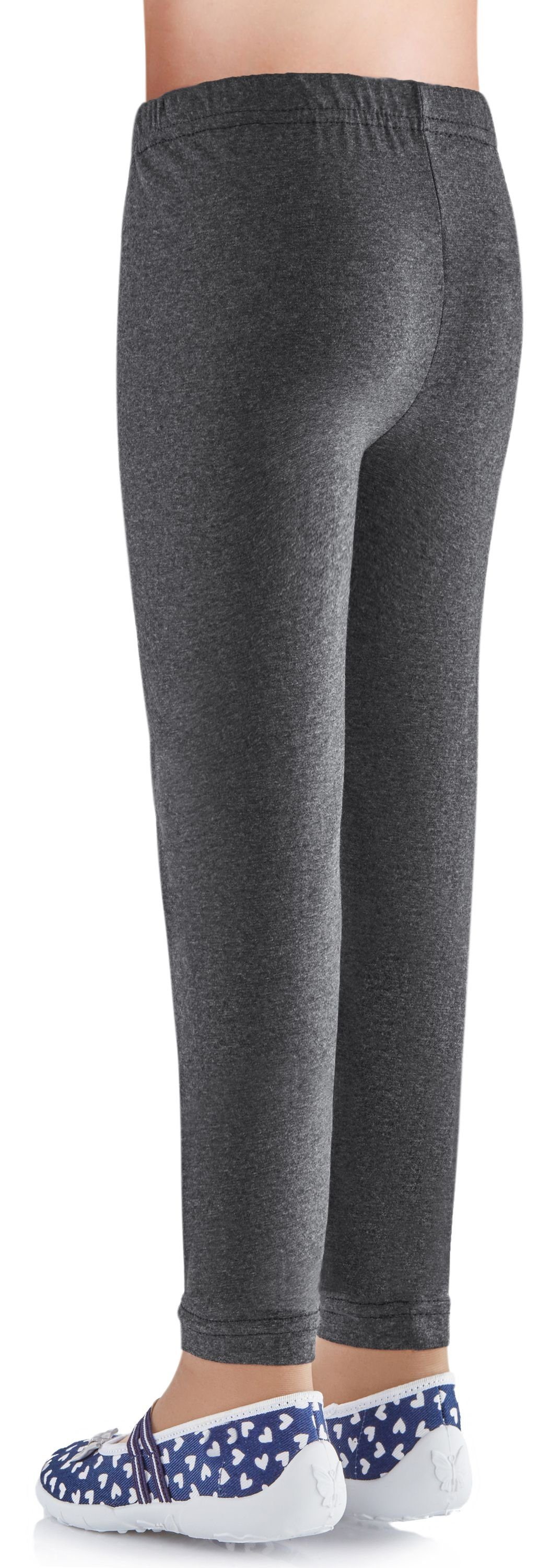 Ladeheid Leggings Mädchen Leggings aus LAMA03 elastischer Baumwolle Bund Graphite9 (1-tlg)