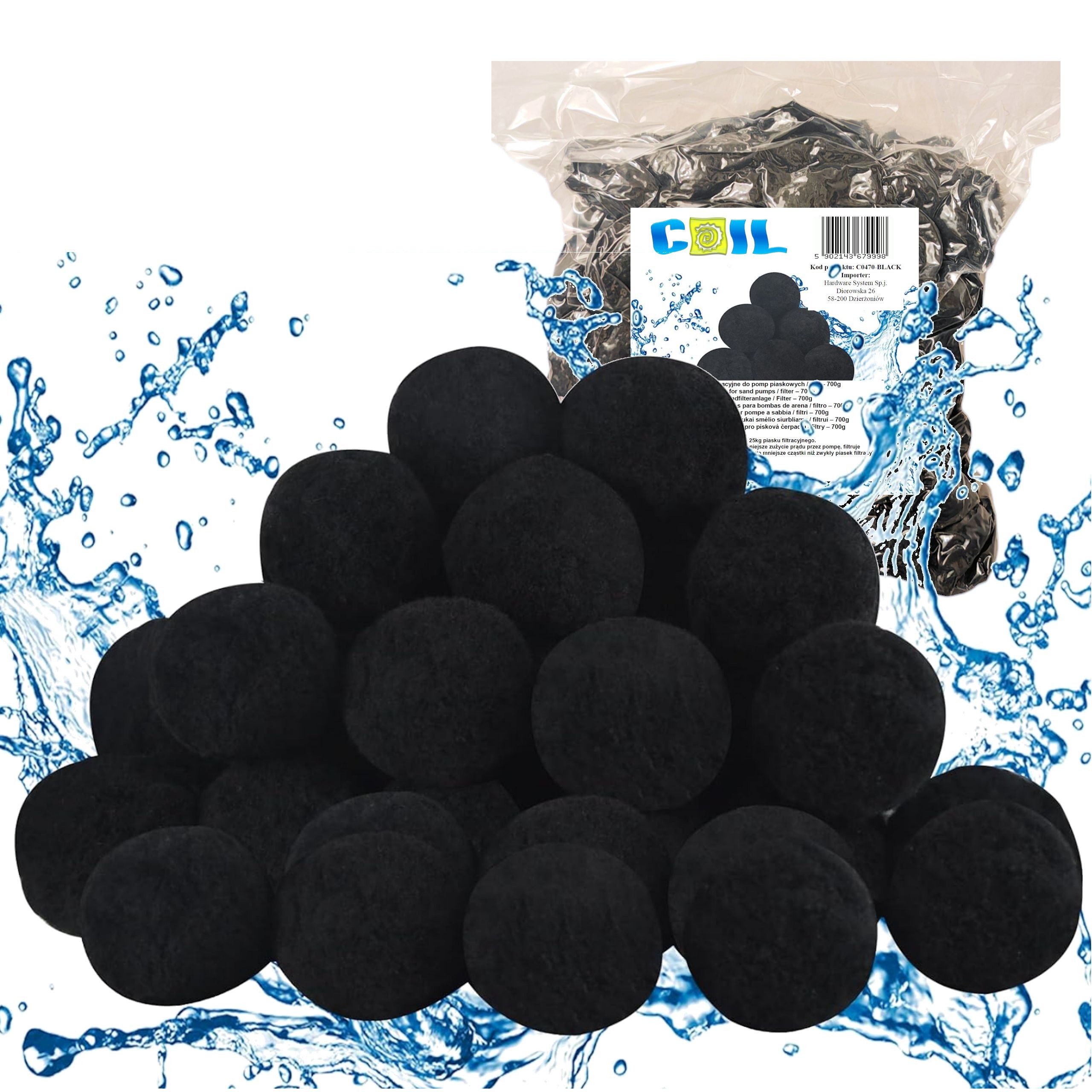 COIL Sandfilteranlage Filterbälle für Sandfilteranlagen,Filterersatz,Filtersand, Ersatz Für 18/25Kg Filtersand Und Quarzsand, 500/700 g
