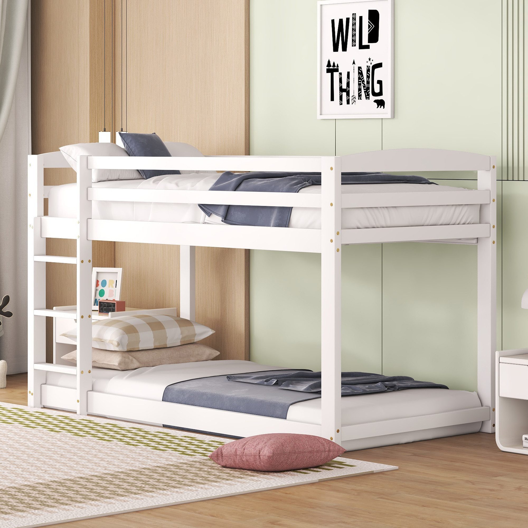 TavilaEcon Etagenbett Kinderbett Jugendbett, Massivholzrahmen, einfache Mon günstig online kaufen