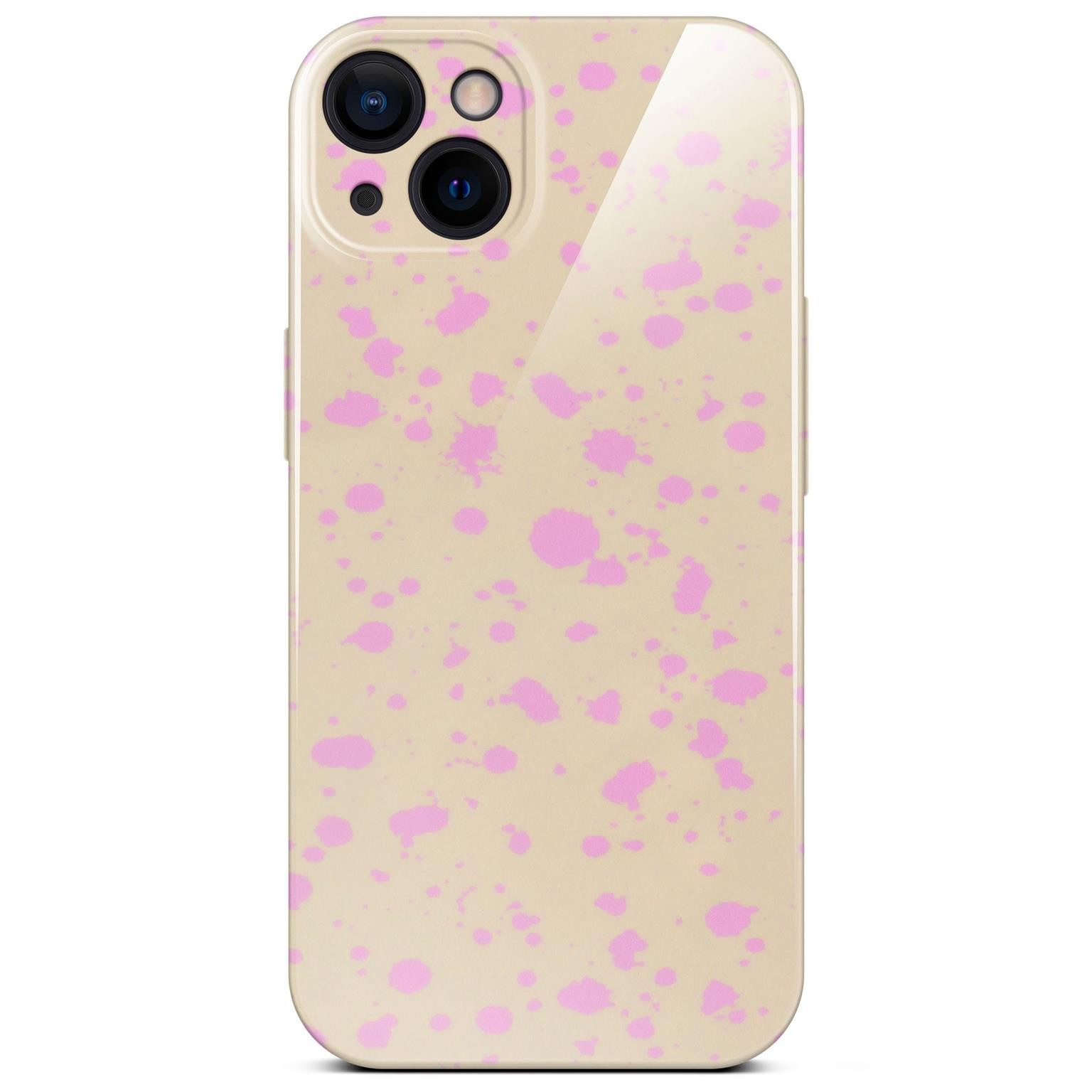 ONEFLOW Handyhülle für iPhone 13 Splash Cover Flecken Creme Pink 6,1 Zoll, Hülle mit Design Muster Designer Case Kameraschutz Handy Schutzhülle