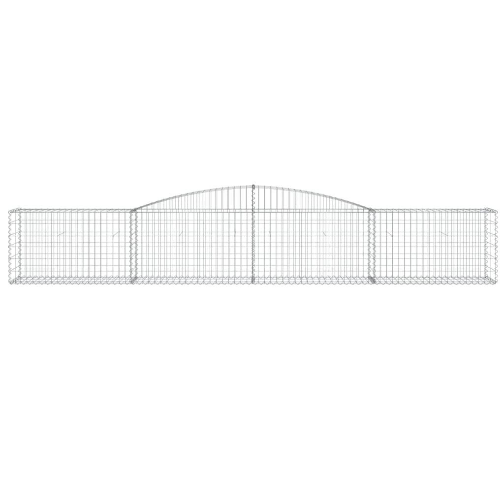 vidaXL Blumentopf Gabione mit Hochbogen 400x50x60/80 cm Verzinktes Eisen (1 St)