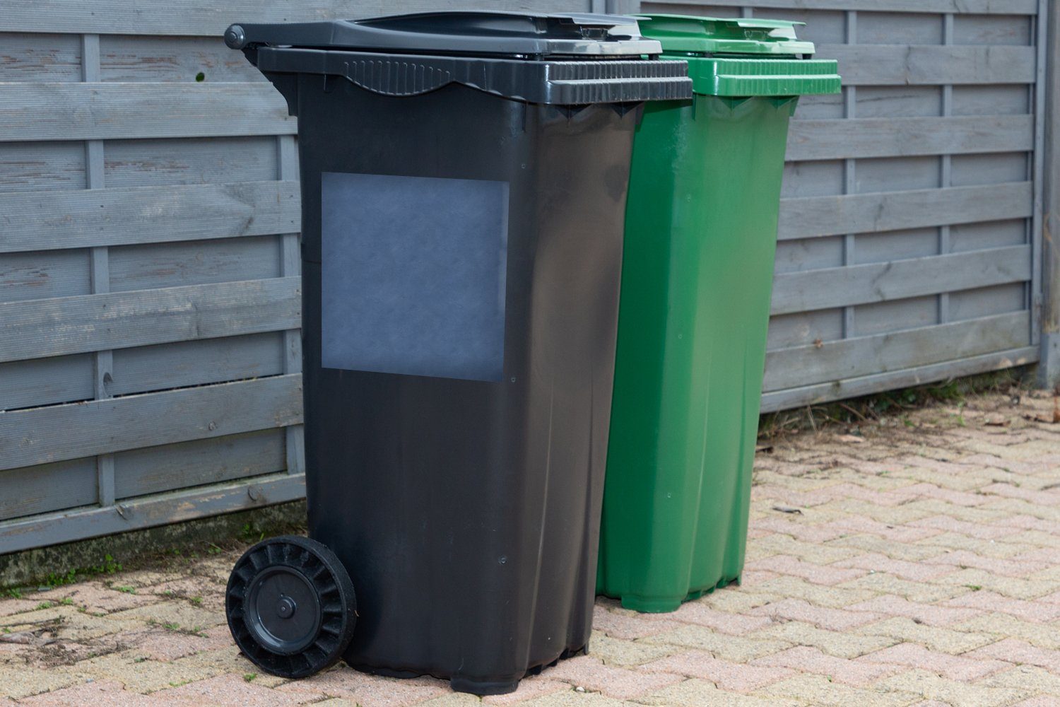 MuchoWow Wandsticker Leder - (1 Tierhaut Container, Sticker, St), - Blau Abfalbehälter Mülleimer-aufkleber, Mülltonne