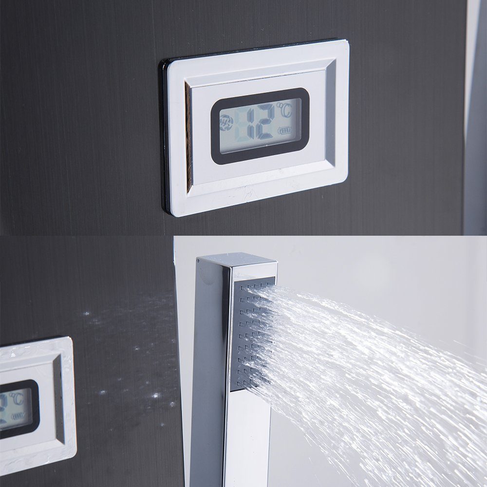 Regendusch System XERSEK Duschset Duschpaneel, Duschsystem armatur, Duschsäule Strahlart(en), Duschsäulen, mit 4in1 5 Edelstahl LCD-Temperaturanzeige,