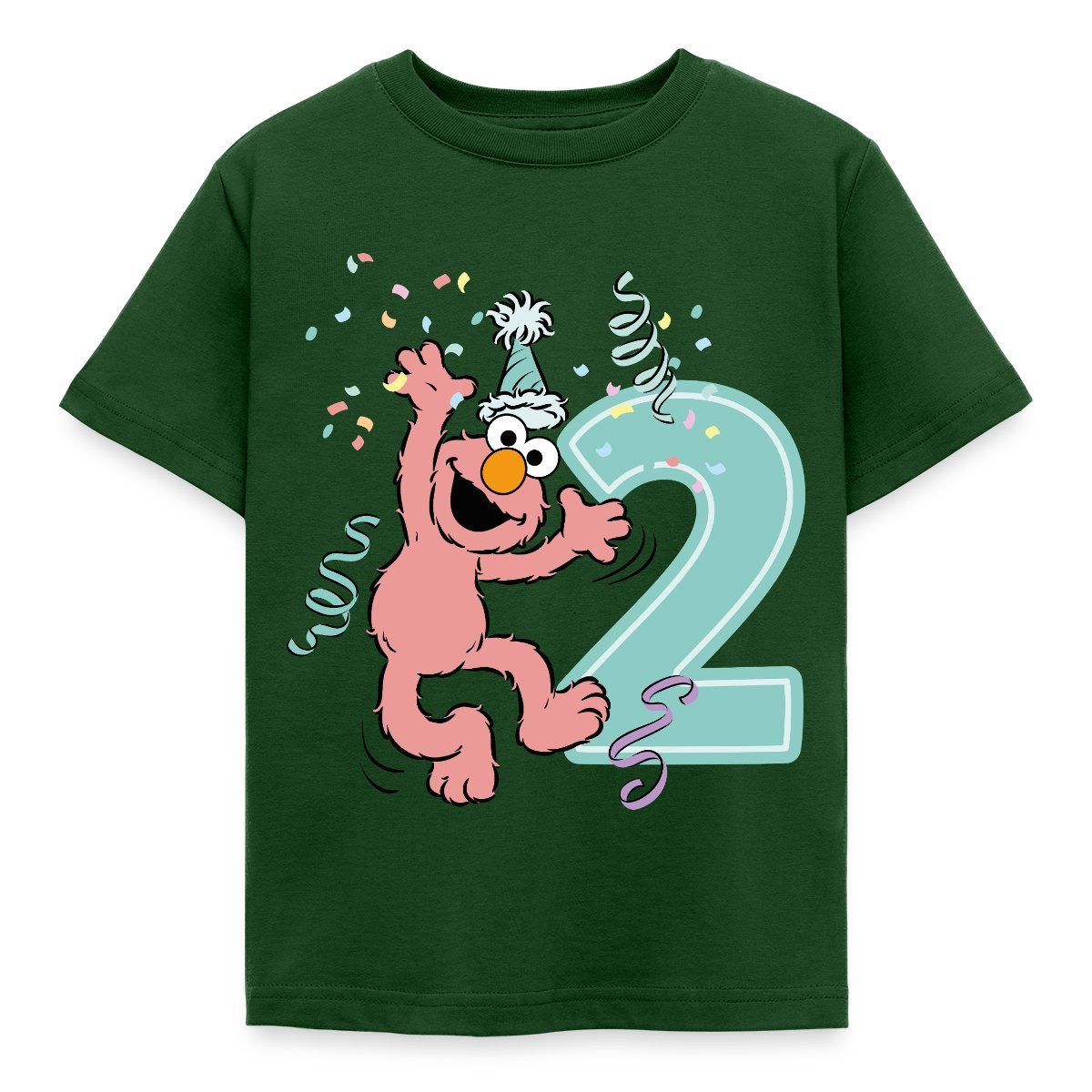 T-Shirt Sesamstraße Geburtstagdesign Mit Elmo Zwei Jahre Kinder T-Shirt