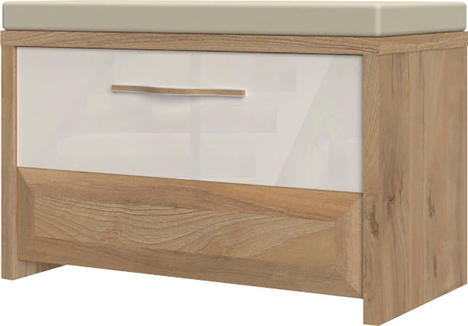 Home affaire Garderoben-Set Gala, (Set, 5-St., Garderobenschrank,Schuhschrank,Schuhbank,Garderobenpaneel,Wandspiegel), Soft-Close Funktion, Hochglanz UV lackiert