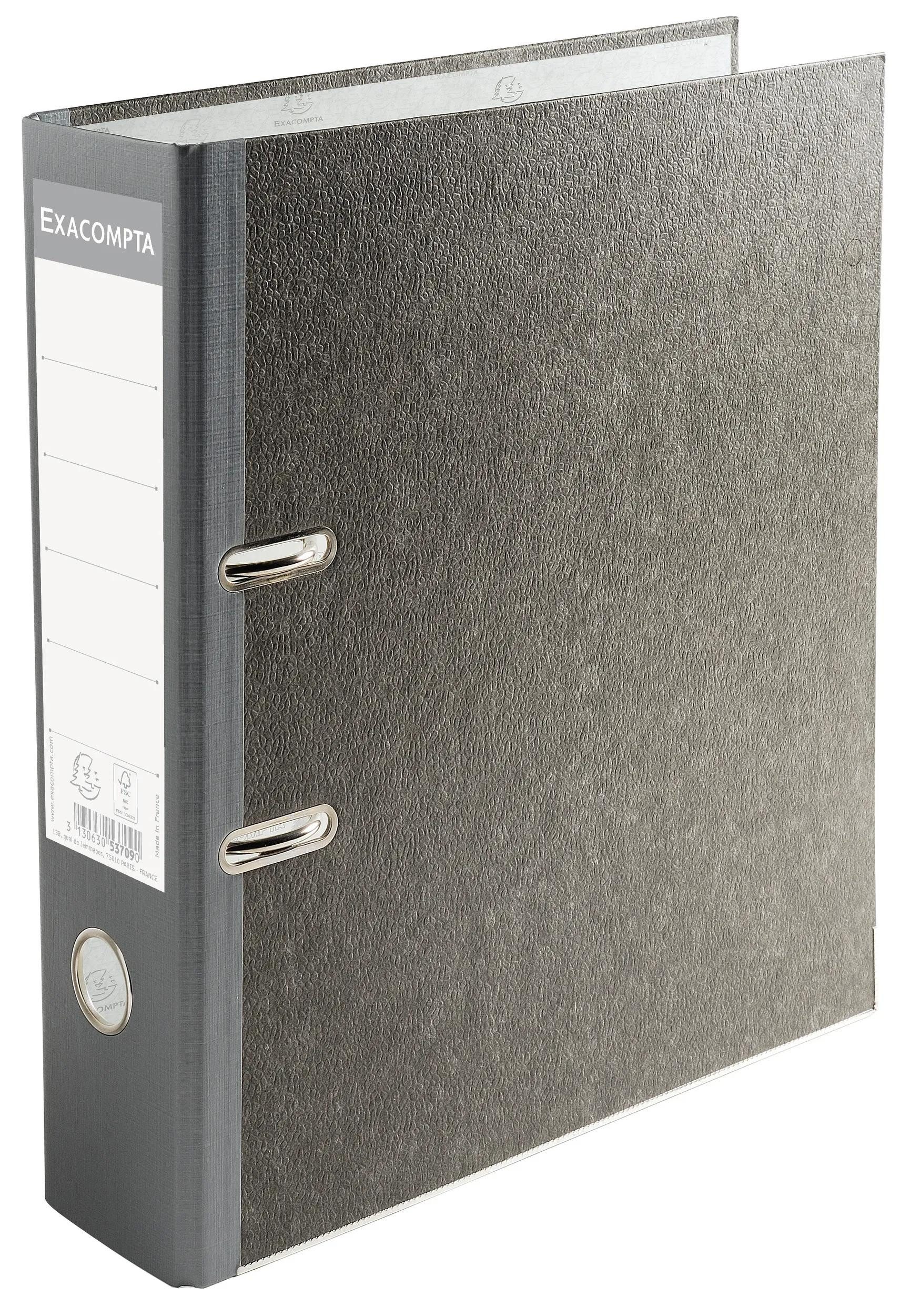 EXACOMPTA Aktenordner 20x Ordner Wolkenmarmor 2Ring 80mm Rücken farbig A4 grau 53709E, Ordner Wolkenmarmor