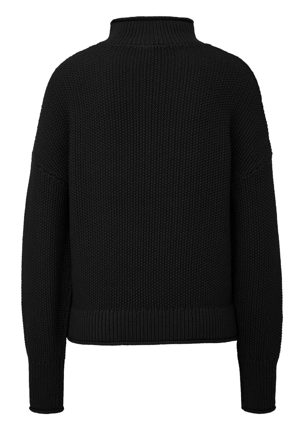 QS Stehkragenpullover Basic (1-tlg) mit Stehkragen und überschnittenen Schultern