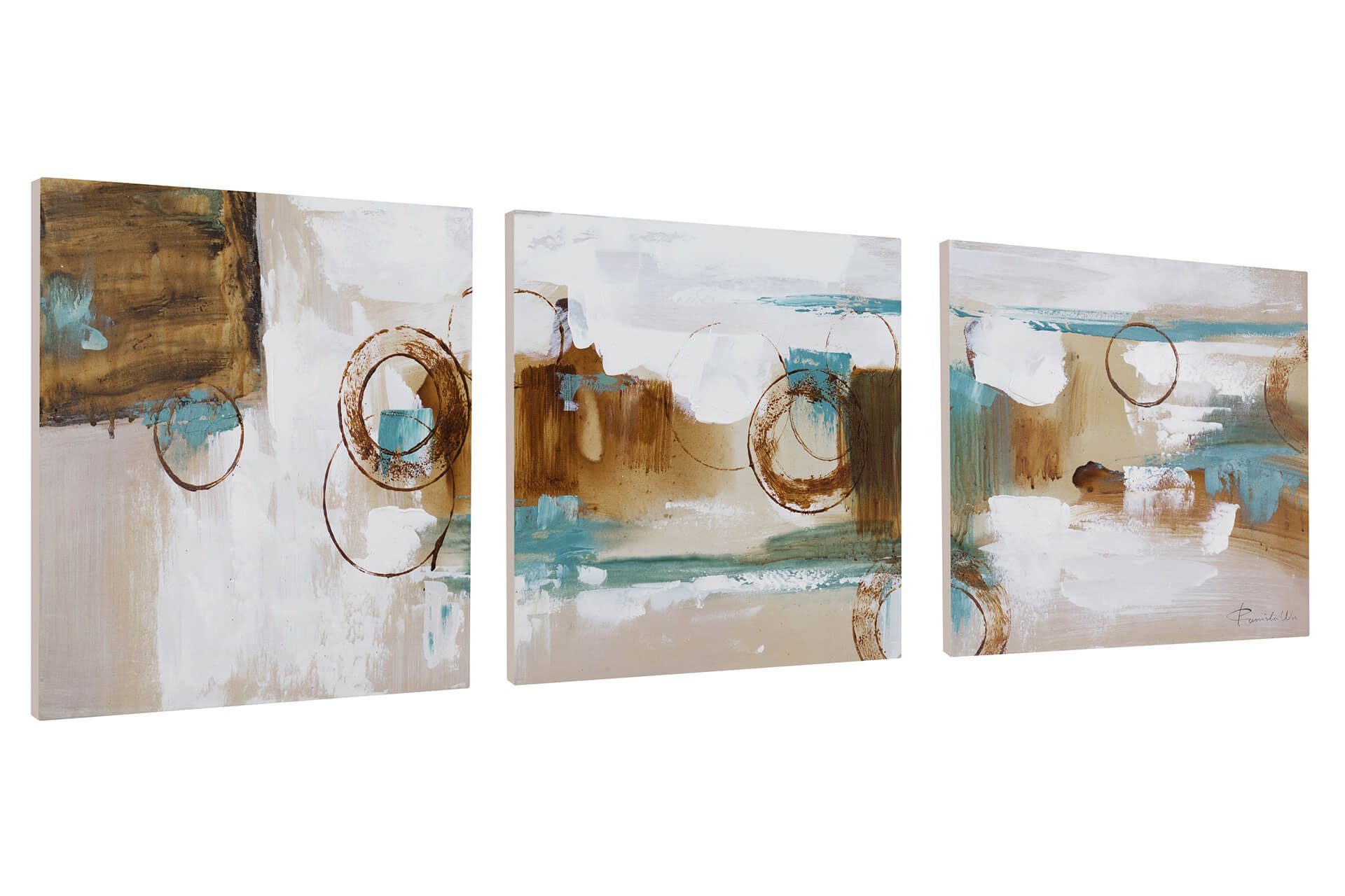 KUNSTLOFT Gemälde Rätselhafte Aussicht 120x40 cm, Leinwandbild 100% HANDGEMALT Wandbild Wohnzimmer