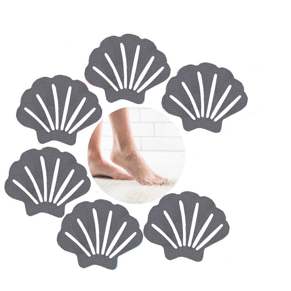 Coonoor Antirutsch-Aufkleber Selbstklebende Sicherheitsaufkleber in Muschelform, B: 7 cm, L: 9 cm, 12-tlg., für rutschige Flächen und Treppen - für Badewanne und Dusche